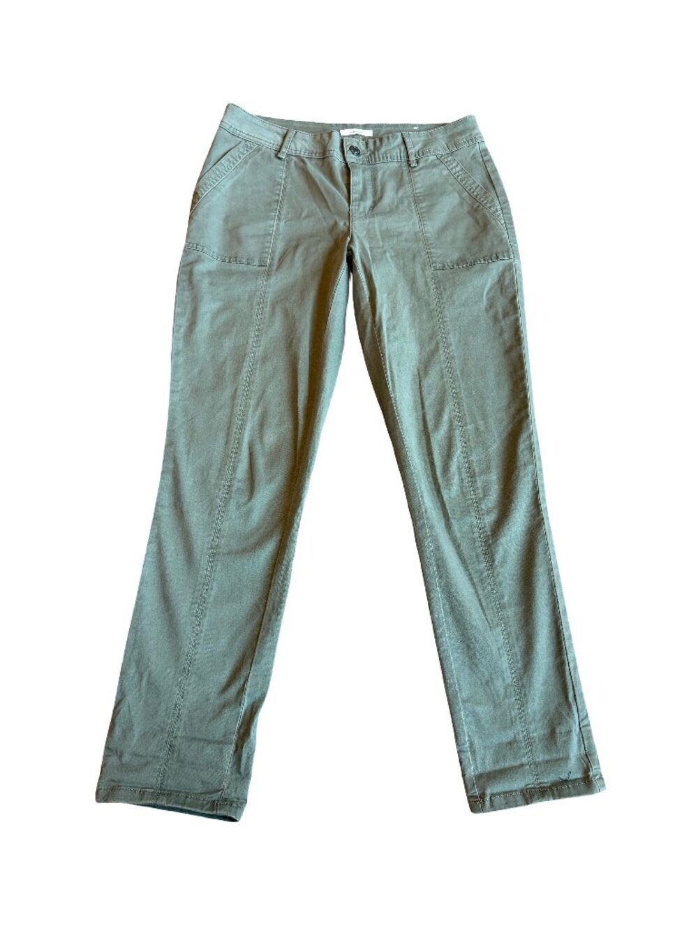 Maurices Green Cropped Length Pants Chinos Slacks Cotton Comfort Size 6 Women's